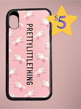 PrettyLittleThing iPhone CS (10.S) Pink Unicorn Phone Case